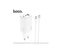 Chargeur Secteur Rapide 65W N16 Gan (2 X Type-C+1 X USB-A) 3.0 PD pour iPhone 11/12/13, Xiaomi 11/Macbook, Huawei,Samsung,Tablette Tactile-Blanc