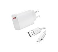 Chargeur Secteur Rapide USB2 33W + Cable type C pour TCL 10 Pro 6.47/TCL 20 Pro 6.67/TCL 30 SE 6.52 - Blanc - -