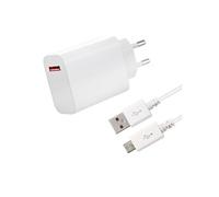 Chargeur Secteur Rapide USB2 33W + Cable USB pour Motorola Lenovo Moto G6 5.7 - Blanc - -