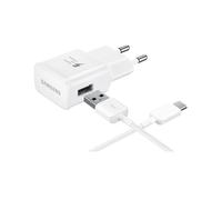 Chargeur secteur Samsung EP-TA20EWECGWW, 1 Port USB 2.0, 2A, Blanc, 100-240V, avec câble USB Type-C, Dimensions 36.6x23.5x76mm, Compatibilité Universelle