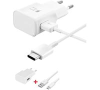 Chargeur Secteur - Samsung - Galaxy J4 Plus/J4/J6/J6 Plus - Charge Rapide - Câble Micro-USB - Blanc