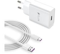 Chargeur Secteur Super Rapide 3.0 Pour Samsung Huawei P40 P30 P20 Lite Pro P50 P10 P9 Plus Xiaomi Google Htc Lg Oppo Meiuzu Zte Oneplus Nokia Sony Etc. Avec Câble Type C 2 M