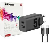 Chargeur Secteur Super Rapide 50 W Double Sortie Compatible Avec Motorola Moto G34, G42, E32, G60s, Motorola Defy 2, G Stylus, Moto G04, G14, G22, G24, G50, G54, G Play, Moto E32s, Moto G62, Edge 50