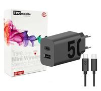 Chargeur secteur super rapide 50 W double sortie compatible avec Motorola Moto G34, G42, E32, G60s, Motorola Defy 2, G Stylus, Moto G04, G14, G22, G24, G50, G54, G Play, Moto E32s, Moto G62, Edge 50