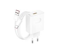 Chargeur Secteur Supercharge 66W avec Câble USB-A vers USB-C Blanc