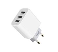 Chargeur Secteur Triple USB Puissance 15.5W Format Compact Blanc