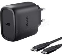 Chargeur secteur Trust Maxo 1x port USB-C - 45W- Cable 2m inclus (Noir)