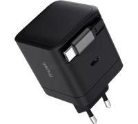 Maxo - Adaptateur secteur - with retractable cable - 65 Watt - 3 A - PD (24 pin USB-C) - noir
