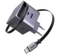 Chargeur secteur - UGREEN - 65W - USB-A et USB-C - Rétractable
