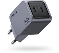 Nexode Pro 45 W GaN Chargeur rapide Type-C QC PD 2 x USB-C Gris sidéral