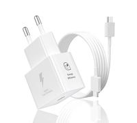Chargeur Secteur Ultra Rapide 25W pour Samsung A16/A17, USB C Secteur Chargeur et Câble USB C 1M, Adaptateur Secteur 25W Ultra Rapide pour Galaxy S25/S24/S23/S22/S21/A56/A36/A06/A05s/A26/Z Flip7 blanc