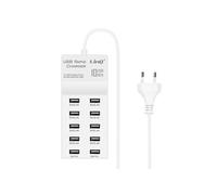 Chargeur Secteur USB 10 Ports 50W Recharge Rapide Design Compact Blanc