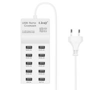 Chargeur Secteur USB 10 Ports 50W Recharge Rapide Design Compact LinQ Blanc