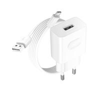 Chargeur Secteur USB 1A avec Câble USB-A vers Micro-USB 1m Blanc