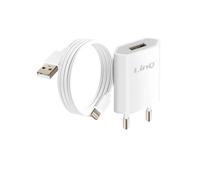 Chargeur Secteur USB 1A avec Câble USB vers Lightning Longueur 1.2m Blanc