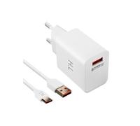 Chargeur secteur USB 3A Qualcomm Quick Charge 3.0 Câble USB Type C 1m Blanc
