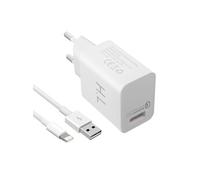 Chargeur Secteur USB 3A Qualcomm Quick Charge Câble Compatible iPhone iPad Blanc
