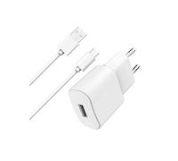 Chargeur Secteur USB A 2.4A FastCharge + Câble USB A/micro USB WOW Blanc