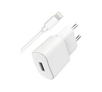 Chargeur Secteur USB A 2.4A FastCharge plus Câble USB A/Lightning WOW Blanc