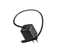 Chargeur Secteur USB-A 30W avec Câble Rétractable USB-C 0.75m Intégré Swissten Noir