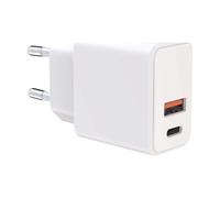 Chargeur Secteur USB-A / USB-C Power Delivery 38W Compact Blanc