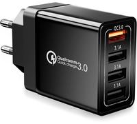 Chargeur Secteur Usb,Adaptateur De Charge 4-Ports Avec 33w Intelligent Qc 3.0 Chargeur Rapide Prise Usb Multiple Pour Iphone 15 14 13 12 11 Pro X 8 7,Samsung Galaxy S23 S22 S21 S20 S10 A71 A54