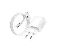 Akashi Chargeur secteur ALTACQC20LITWH USB‑C 20W PD avec câble Lightning Blanc