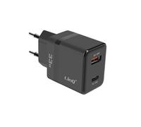 Chargeur Secteur USB-C 33W + USB 18W Charge Rapide Design Compact Noir