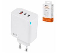Chargeur Secteur USB-C 65W GaN acce2s® Charge Rapide PD QC 3 Ports Compatible iPhone Samsung Xiaomi PC Portable 2026