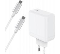 Chargeur Secteur USB C 65W Power Delivery GaN + Câble USB C/USB C Blanc