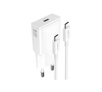 Chargeur Secteur USB-C GaN 20W Format Compact + Câble USB-C 60W Blanc