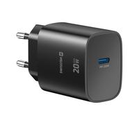 Chargeur Secteur USB-C GaN 20W Power Delivery avec Protection Intégré Swissten Noir