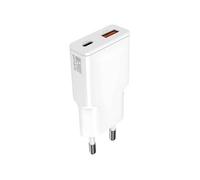 Chargeur Secteur USB-C GaN 20W + USB Format Compact Blanc