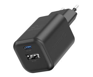 Chargeur Secteur USB C GaN 45W + USB 18W Charge Rapide Design Compact Noir