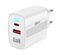 Chargeur Secteur USB-C GaN 45W + USB Charge Rapide Format Minimaliste Inkax Blanc