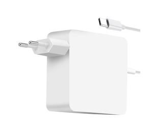 Chargeur Secteur USB C pour MacBook Charge Rapide 61W Câble 1.7m Blanc
