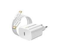 Mayaxess Chargeur Secteur USB-C Power Delivery 20W avec Câble Blanc