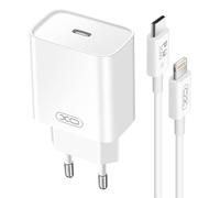 Chargeur Secteur USB-C Power Delivery 20W avec Câble iPhone Lightning Blanc