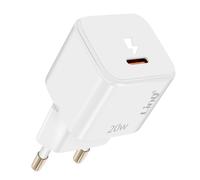 Chargeur Secteur USB-C Power Delivery 20W Charge Efficace Compact Blanc