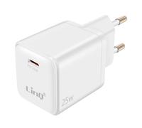 Chargeur Secteur USB-C Power Delivery 25W Charge Rapide Compact LinQ Blanc