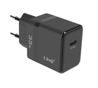 Chargeur Secteur USB-C Power Delivery 33W Charge Rapide Design Compact LinQ Noir