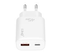 Chargeur Secteur USB C Power Delivery 45W et USB Quick Charge 3.0 18W Blanc