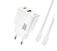 Chargeur Secteur USB-C USB-A PD QC 35W Dudao A27MaxC + Câble USB-C - Blanc