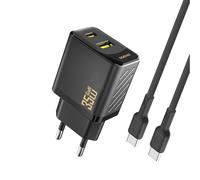 Chargeur Secteur USB-C USB-A PD QC 35W Dudao A27MaxC + Câble USB-C - Noir