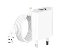 Chargeur Secteur USB pour iPhone 1A 5W avec Câble USB-A vers Lightning 1m Blanc