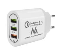 Maclean Chargeur secteur USB universel MCE479 – QC 3.0, 3xUSB – Blanc