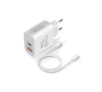 Chargeur secteur USB / USB-C 18W Power Delivery Q.C 3.0 Câble USB-C Blanc