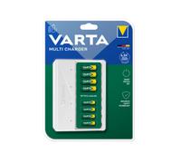 Chargeur Secteur Varta 57659-101-401 pour Piles AA/AAA NiMH (x8) 0.45A - Temps de Charge 4.5h - Indicateurs LED - Incl. Câble USB - 137x101x26mm