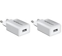 Chargeur Secteur vers USB Blanc 5V 2A Compatible iPhone 7 7Plus, iphone 6 6S 6Plus, Galaxy Note 6, Galaxy S6 S7, Honor 7, Honor 8, Nokia, LG, Huawei, Raspberry Pi 10 Watts (Lot de 2)