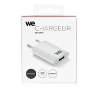 Chargeur secteur - WE - 1 USB 1A - Blanc - CA 100-240 - 1A max